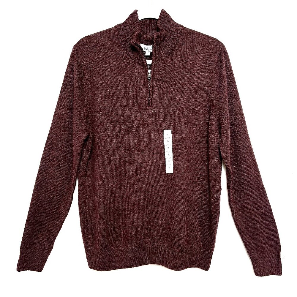 Croft & Barrow  Mock Turtle Neck Red Plum 1/4 Zip pullover Sweater Sz M NWT